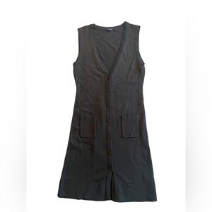 CARLISLE Long Tunic Sweater Vest Jumper Dress Black